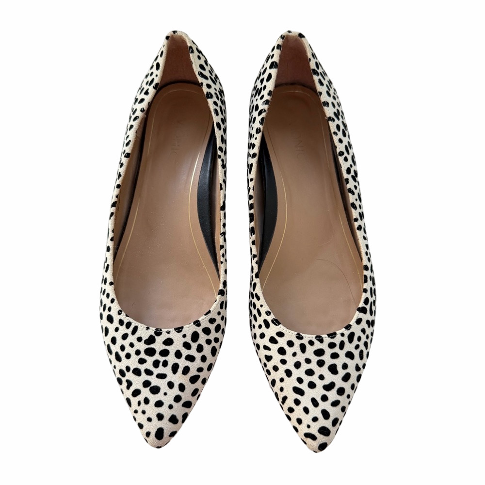 VIONIC Lena Spot Black Off-White Size 9 Ballet Flat Pointed Toe Comfort Slip ons - Picture 2 of 13